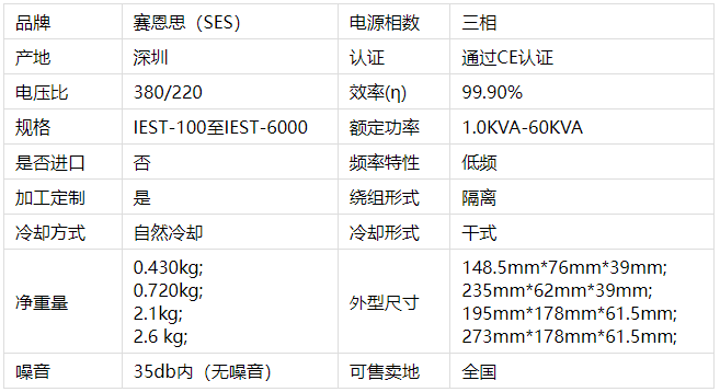 電子變壓器大小規(guī)格型號